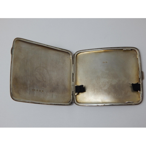 331 - Silver Cigarette Case Hallmarked Birmingham 1946 by W.H: Measures 10cm x 8.5cm: Weight 116g