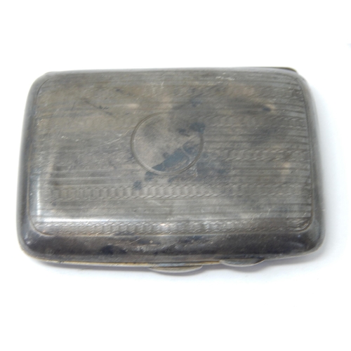 334 - Silver Cigarette Case Hallmarked Birmingham 1922 by WW Ltd: Measures 8.2cm x 6.0cm: Weight 48g