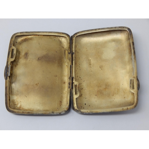 334 - Silver Cigarette Case Hallmarked Birmingham 1922 by WW Ltd: Measures 8.2cm x 6.0cm: Weight 48g