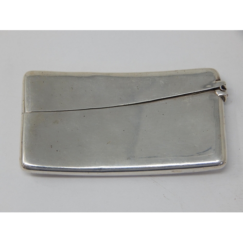 338 - Edwardian Silver Card Case Hallmarked Chester 1902 by J.J: Measuring 8.5cm wide: Missing Hinge Pin: ... 