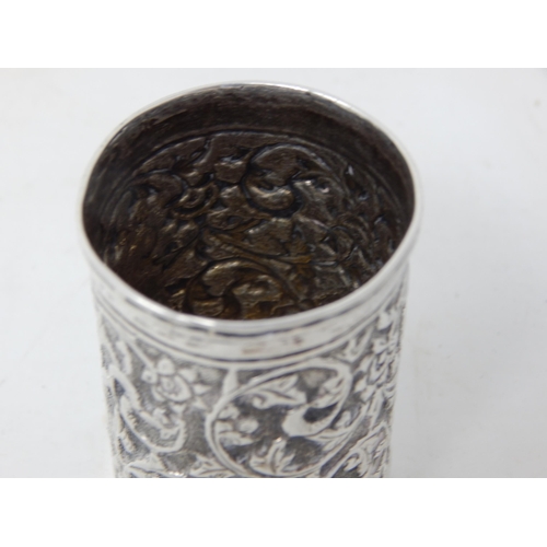 354 - Oriental Silver Toothpick Holder Measuring 5.5cm high: Weight 34g