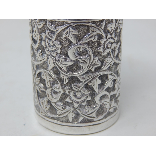 354 - Oriental Silver Toothpick Holder Measuring 5.5cm high: Weight 34g