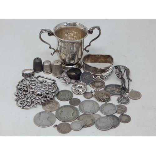 356 - Group of Hallmarked Silver, Pre-1920 Silver Coins etc: Weight 290g