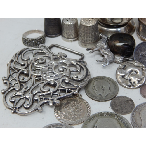 356 - Group of Hallmarked Silver, Pre-1920 Silver Coins etc: Weight 290g