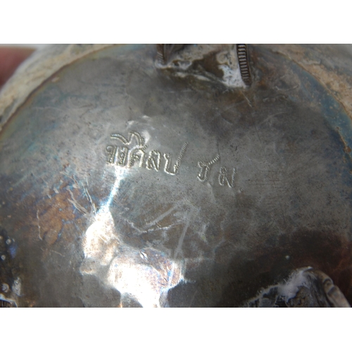 357 - Indian Silver Bowl, The Lid with Elephant Finial: Weight 312g