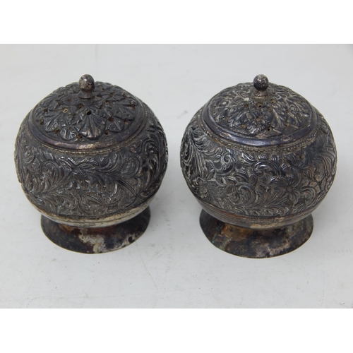 362 - Pair of Oriental Silver Condiments: Weight 112g