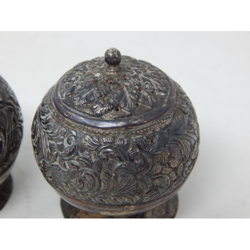 362 - Pair of Oriental Silver Condiments: Weight 112g