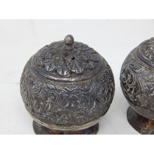 362 - Pair of Oriental Silver Condiments: Weight 112g