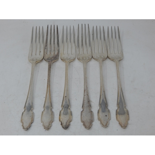 372 - 6 x Silver Dinner Forks Hallmarked Sheffield 1931/4 by Cooper Brothers: Length 20cm: Weight 400g