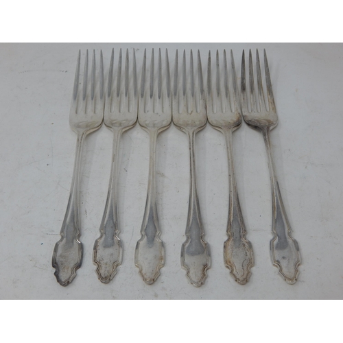 373 - 6 x Silver Dessert Forks Hallmarked Sheffield 1931 by Cooper Brothers: Length 17.5cm: Weight 268g