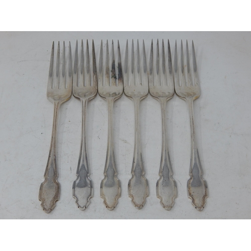 374 - 6 x Silver Dessert Forks Hallmarked Sheffield 1934 by Cooper Brothers: Length 17.5cm: Weight 274g