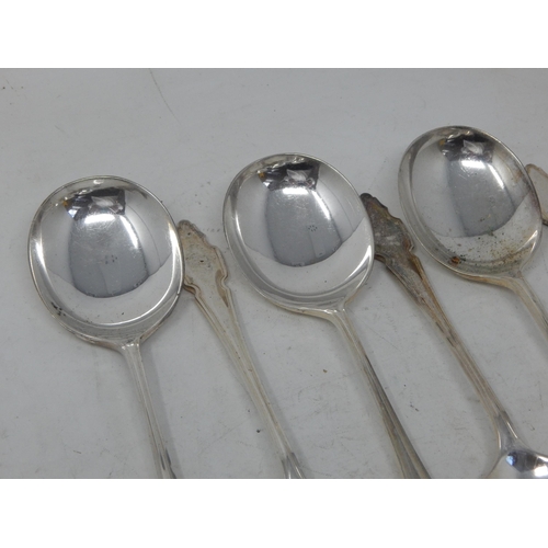 376 - 6 x Silver Soup Spoons Hallmarked Sheffield 1934 by Cooper Brothers: Length 17.5cm: Weight 314g