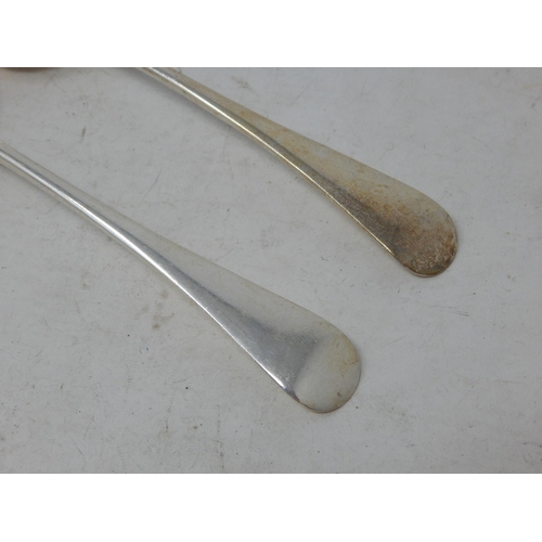 379 - Pair of Edwardian Silver Serving Spoons: Hallmarked Sheffield 1901 by James Deakin & Sons: Length 21... 