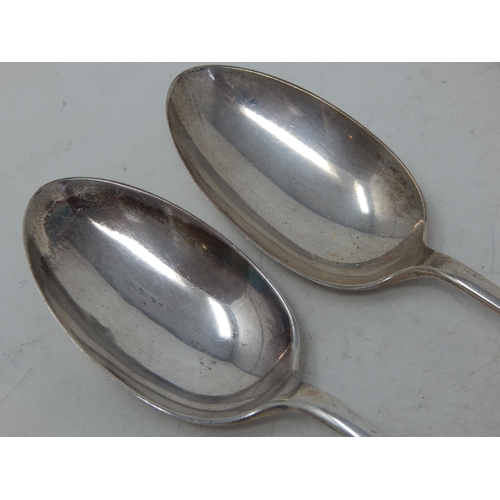 381 - Pair of Silver Serving Spoons: Hallmarked Sheffield 1930/31 by John Rose: Length 21.5cm: Weight 142g