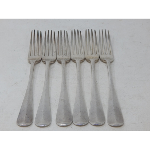 387 - 6 x Victorian Silver Dinner Forks Hallmarked London 1882 by George Adams: Length 19.2cm: Weight 428g