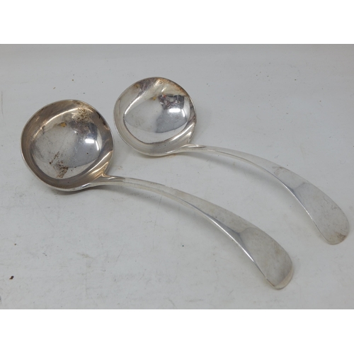 392 - 2 x Large Silver Sauce Ladles Hallmarked Sheffield 1894 by John Round & Sheffield 1905 by Mappin & W... 