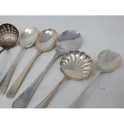 394 - Quantity of Hallmarked Silver to Include Sauce Ladles, Sifter Spoon, Caddy Spoon etc: Various Dates ... 