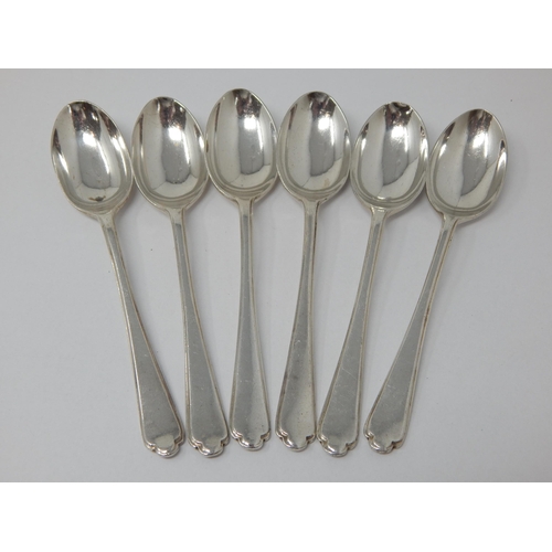 242 - Set of 6 Silver Coffee Spoons Hallmarked Sheffield 1935 by Walker & Hall: Weight 90g