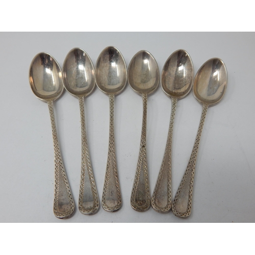 244 - Set of 6 Edwardian Silver Coffee Spoons Hallmarked Sheffield 1908 by John Round: Weight 78g