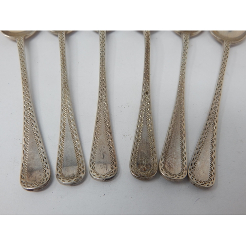 244 - Set of 6 Edwardian Silver Coffee Spoons Hallmarked Sheffield 1908 by John Round: Weight 78g