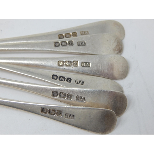 245 - Set of 6 Victorian Silver Coffee Spoons Hallmarked Sheffield 1892 by Henry Atkins: Weight 72g