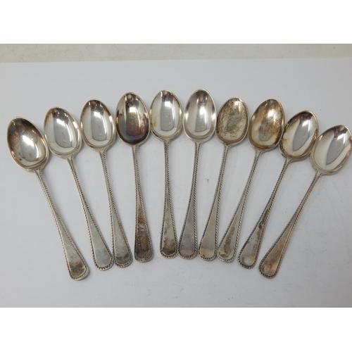 250 - Set of 10 Silver Coffee Spoons: Various Dates & Makers: Weight 120g