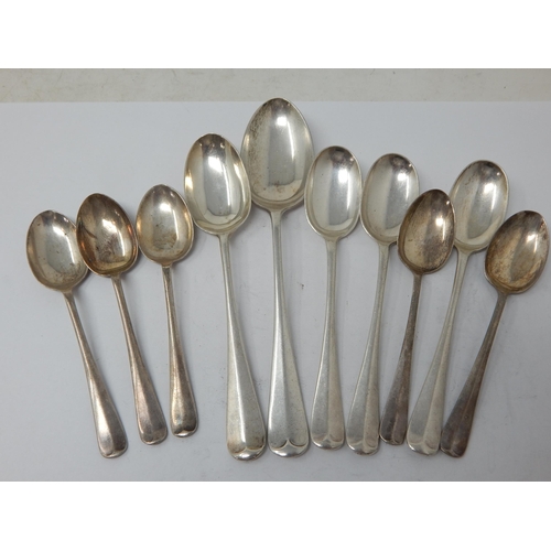 251 - 10 x Hallmarked Silver Rat Tail Spoons: Various Dates & Makers: Weight 178g