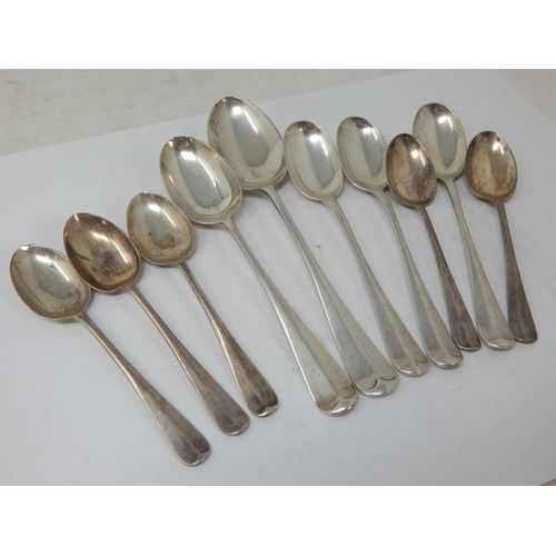 251 - 10 x Hallmarked Silver Rat Tail Spoons: Various Dates & Makers: Weight 178g