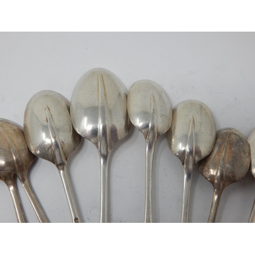 251 - 10 x Hallmarked Silver Rat Tail Spoons: Various Dates & Makers: Weight 178g