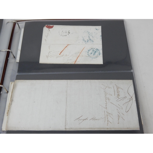 13 - An important collection of pre-stamp Postal History mainly from the 1830s and 1840s housed in collec... 