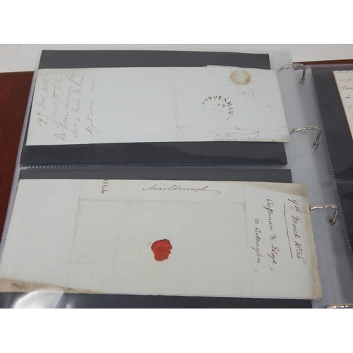 13 - An important collection of pre-stamp Postal History mainly from the 1830s and 1840s housed in collec... 