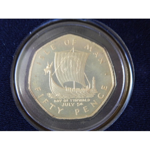 62 - Isle of Man Viking Longship 1979 50p Sterling Silver Proof; Isle of Man 1978 Coronation Crown Sterli... 