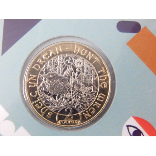 23 - Isle of Man £2 The Wren 2018; Falkland Islands Set of four coloured Penguins 2017; Falkland Islands ... 