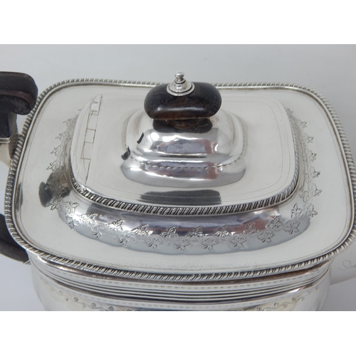 217 - George III silver tea pot, London 1811, Peter & William Bateman, 20.3oz