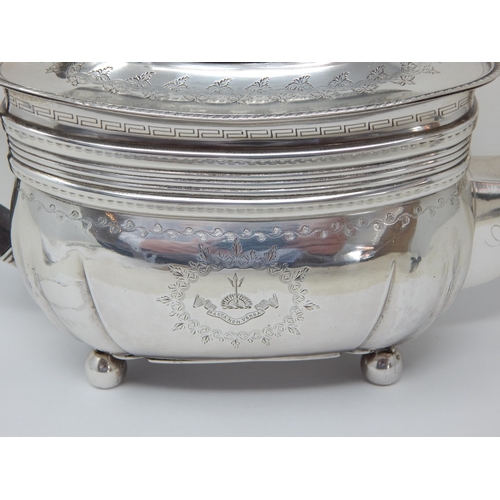 217 - George III silver tea pot, London 1811, Peter & William Bateman, 20.3oz