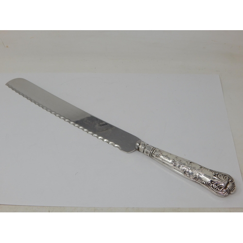 265 - Elizabeth II silver handled bread knife, Sheffield 1967, Harrison Brothers