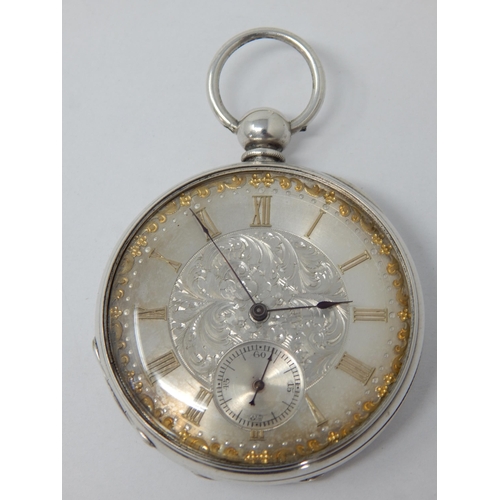 276 - Baume Argent silver cased open dial, key wound pocket watch