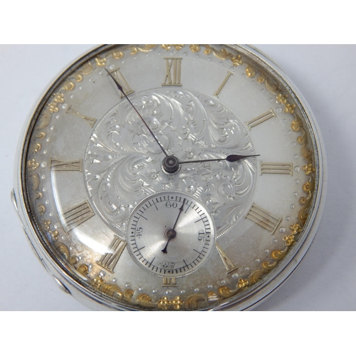 276 - Baume Argent silver cased open dial, key wound pocket watch