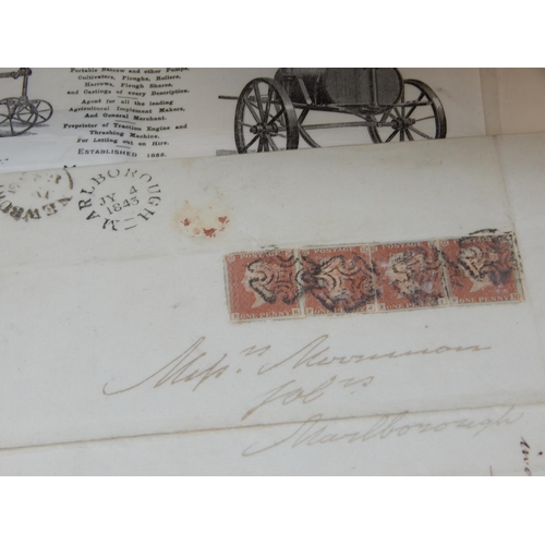 7 - Substantial collection of Pre-Stamp letters, Penny Red stamps on envelopes (including multiples and ... 