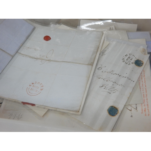 7 - Substantial collection of Pre-Stamp letters, Penny Red stamps on envelopes (including multiples and ... 