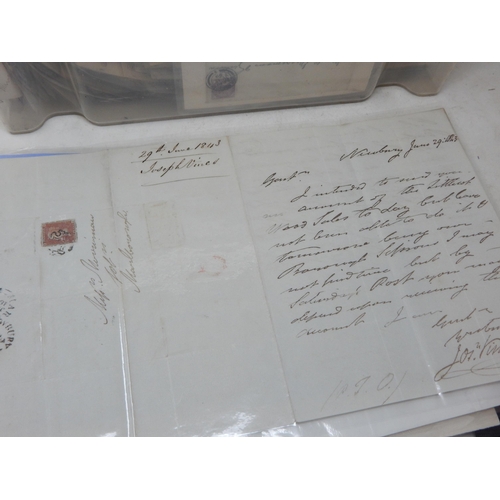 7 - Substantial collection of Pre-Stamp letters, Penny Red stamps on envelopes (including multiples and ... 