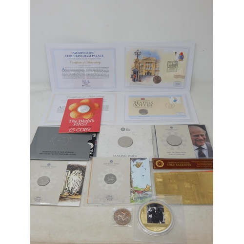 74 - Beatrix Potter 50p Commemorative on UK Limited Edition Stamp and Coin cover; Classic Pooh Tigger 50p... 