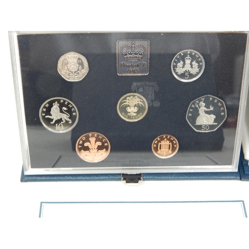 65 - UK Proof Sets 1971, 1983, 1984, 1985, 1993 including £5 coin; all brilliant, about as struck and hou... 