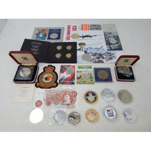 75 - Dame Vera Lynn Commemorative £2 coin; St Helena Proof Silver 25p 1973; Isle of Man D-Day Crown coin ... 