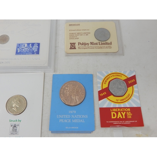 93 - Festival of Britain 30th Anniversary 1951-1981 coin and stamp set in Sandhill case;  United Nations ... 