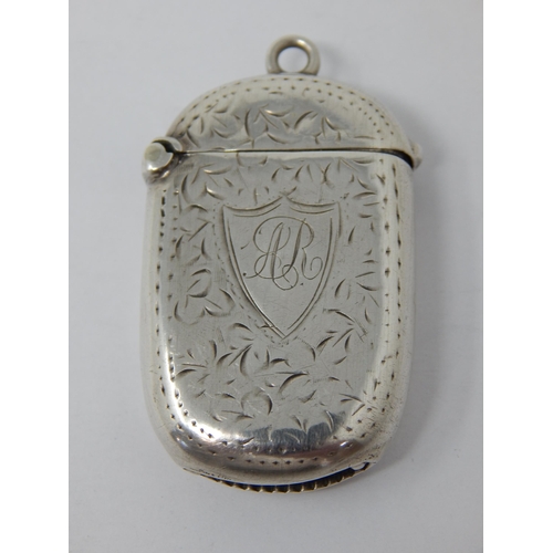 278 - Edwardian Silver Vesta Case Hallmarked Birmingham 1905 by Samuel M Levi