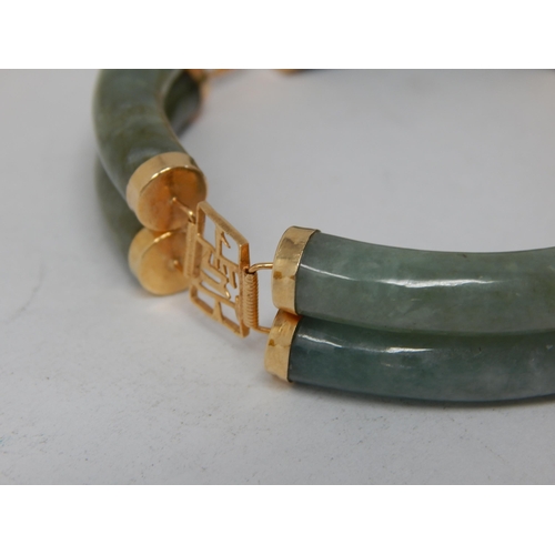 143 - Important Chinese Jade and 14ct Gold bangle