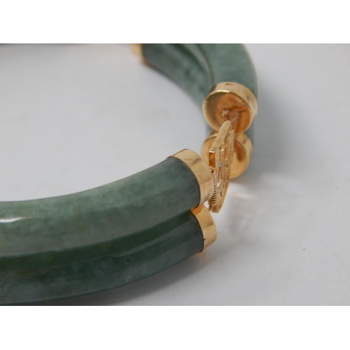 143 - Important Chinese Jade and 14ct Gold bangle