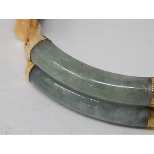 143 - Important Chinese Jade and 14ct Gold bangle