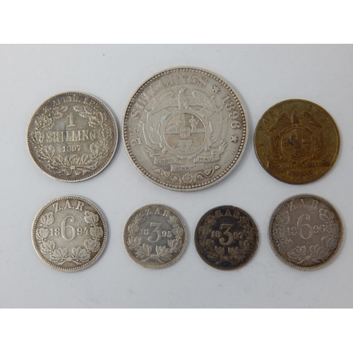 122 - Selection of early South Africa Paul Kruger ZAR Boar War Silver coinage comprising: Halfcrown 1896, ... 